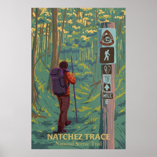 Natchez Trace National Scenic Trail Reisposter Poster (Voorkant)