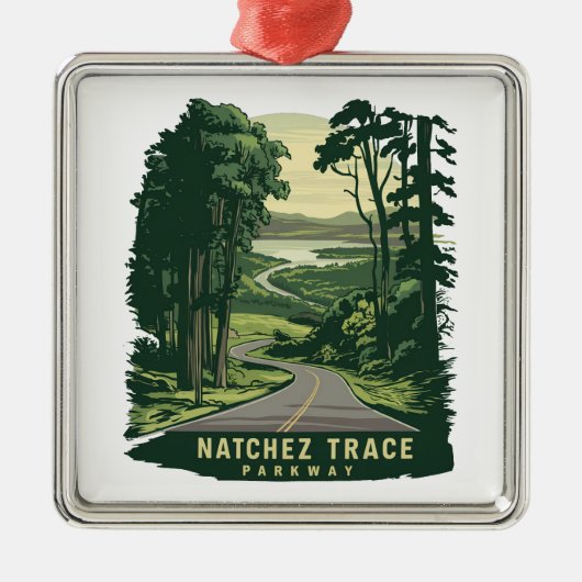 Natchez Trace Parkway Mississippi Forest Metalen Ornament (Voorkant)