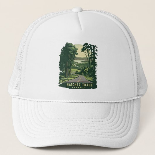 Natchez Trace Parkway Mississippi Forest Trucker Pet (Voorkant)