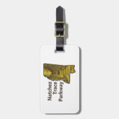 Natchez Trace Parkway Mississippi Kaart Bagagelabel (Voorkant verticaal)