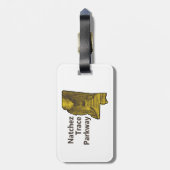 Natchez Trace Parkway Mississippi Kaart Bagagelabel (Achterkant verticaal)