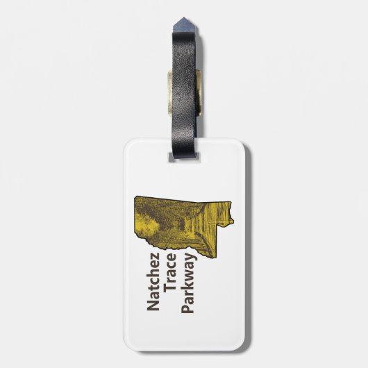Natchez Trace Parkway Mississippi Kaart Bagagelabel (Achterkant verticaal)