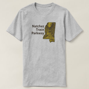 Natchez Trace Parkway Mississippi Kaart T-shirt
