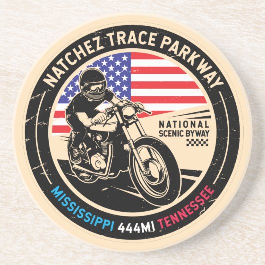 Natchez Trace Parkway National Schilderachtig Bywa Zandsteen Onderzetter (Voorkant)