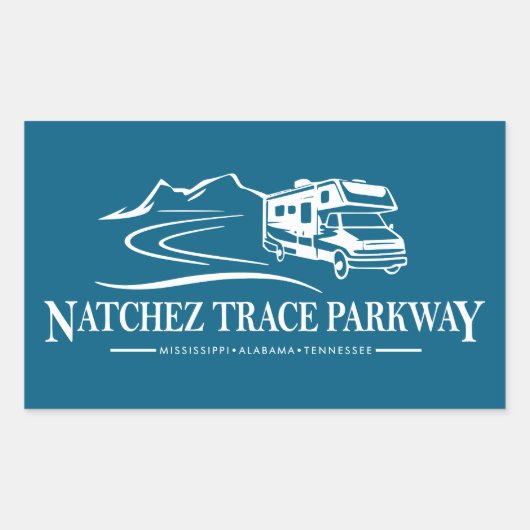 Natchez Trace Parkway Recreatievoertuig Rechthoekige Sticker (Voorkant)