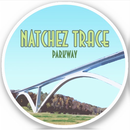 Natchez Trace Parkway Tennessee Mississippi Sticker (Voorkant)