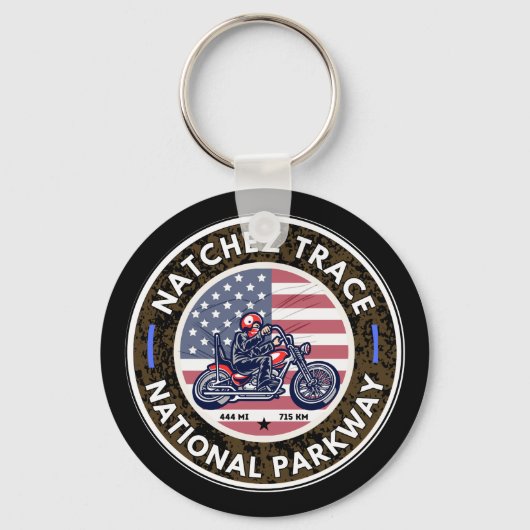 Natchez Trace Road Mississippi Tennessee motorfiet Sleutelhanger (Voorkant)