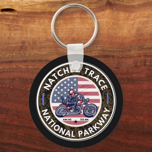 Natchez Trace Road Mississippi Tennessee motorfiet Sleutelhanger (Voorkant)
