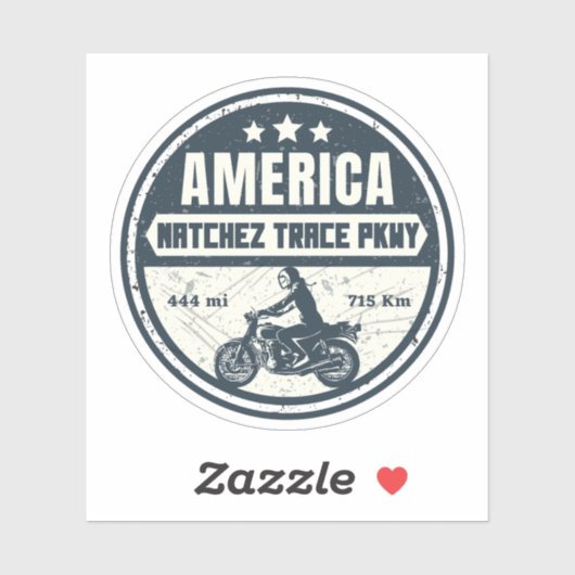 Natchez Trace Road Mississippi Tennessee motorfiet Sticker (Vel)