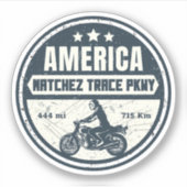 Natchez Trace Road Mississippi Tennessee motorfiet Sticker (Voorkant)