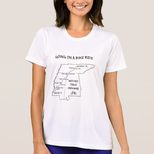 Natchez Trace Route Map T-Shirt (Voorkant)