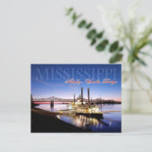 Natchez-Vidalia Bridge en Ribreedat Casino Briefkaart (Staand voorkant)