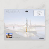 Natchez-Vidalia Bridge en Ribreedat Casino Briefkaart (Achterkant)