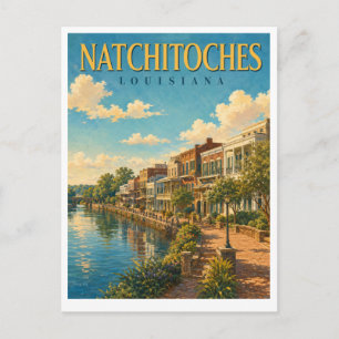 Natchitoches Louisiana Front Street GeoSaga Briefkaart