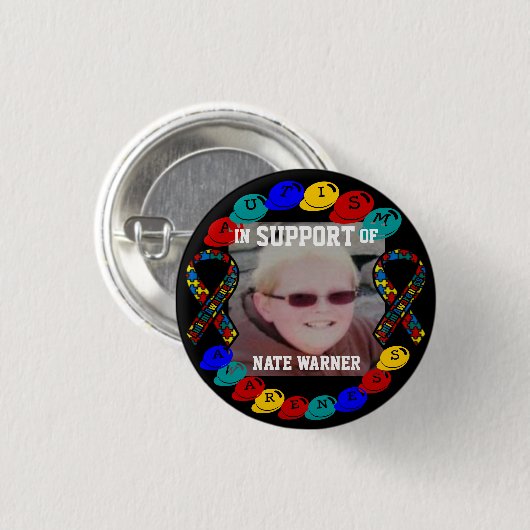 Nate Autism awareness Button (Voorkant /achterkant)