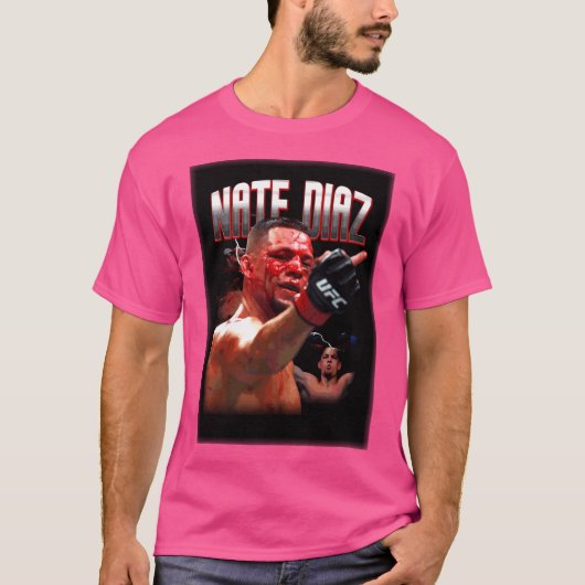 Nate Diaz Nate Diaz Flip Middelvinger UFC Nate D T-shirt (Voorkant)