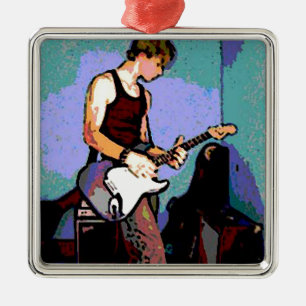 Nate en Guitar Metalen Ornament