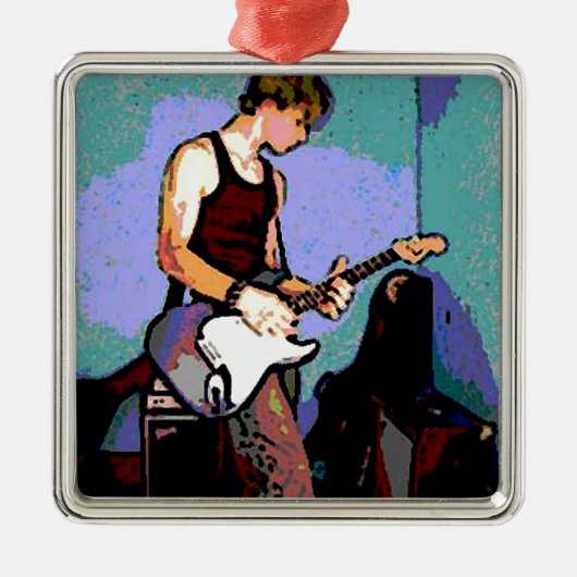 Nate en Guitar Metalen Ornament (Voorkant)