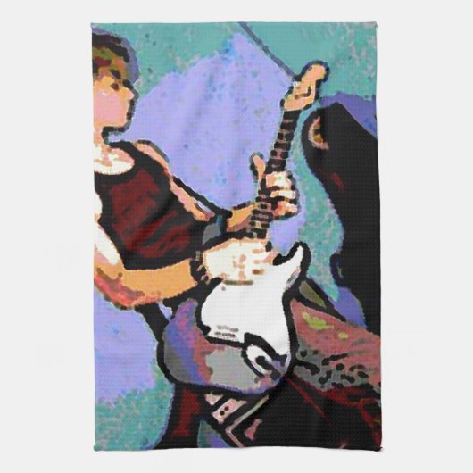 Nate en Guitar Theedoek (Verticaal)