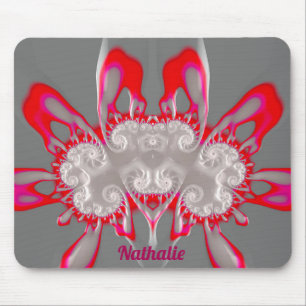 NATHALIE ~ FLUORO PINK RED GRAY WHITE ~ Fractal Muismat