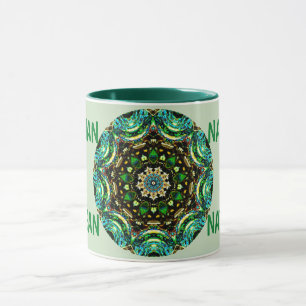 NATHAN ~ Gepersonaliseerde Paua Shell fractal ~ Mok