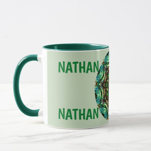 NATHAN ~ Gepersonaliseerde Paua Shell fractal ~ Mok (Links)