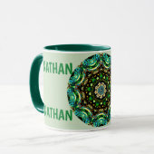 NATHAN ~ Gepersonaliseerde Paua Shell fractal ~ Mok (Voorkant links)