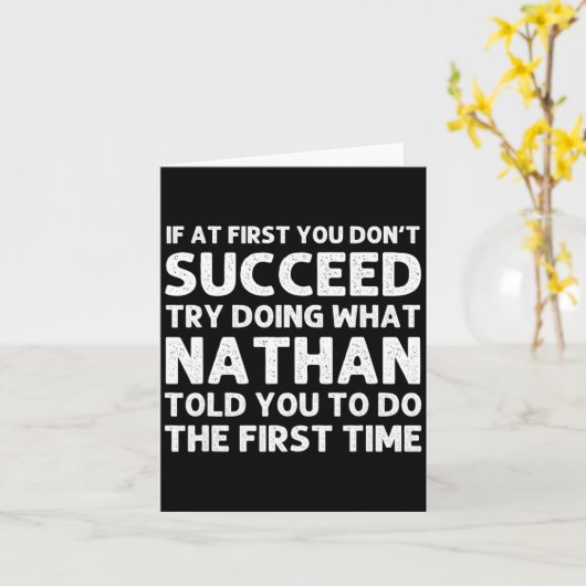 Nathan Gift Name D Birthday Funny Chris  Kaart (Gele Bloem)