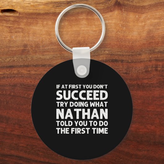 Nathan Gift Name D Birthday Funny Chris  Sleutelhanger (Voorkant)