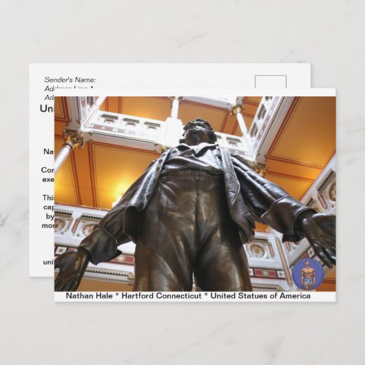 Nathan Hale Briefkaart (Voorkant / Achterkant)