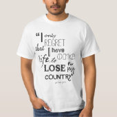 Nathan Hale Quote Mannen Value T-Shirt (Voorkant)