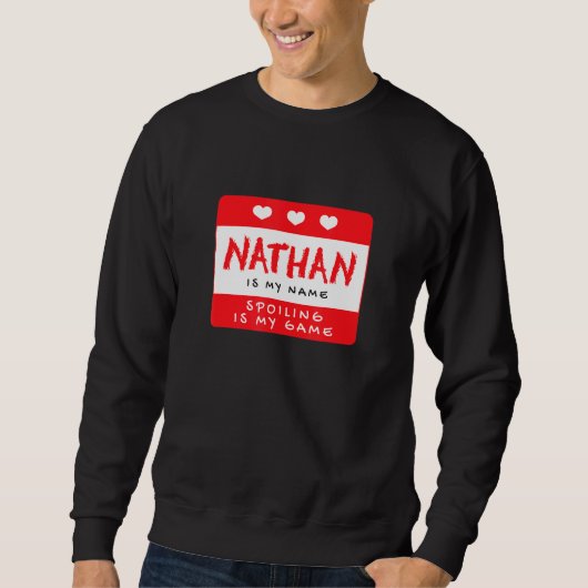 Nathan is mijn naam gepersonaliseerde Nickname Cus Trui (Voorkant)