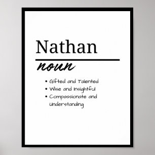 Nathan, Jongensnaam Gepersonaliseerde Naam Definit Poster
