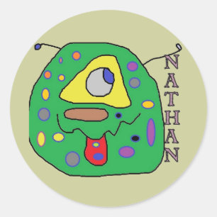 nathan monsterstickers ronde sticker