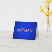 Nathan naam in gloeiende neonlichten kaart (Gele Bloem)