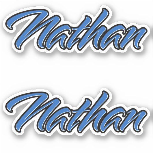 Nathan Name blue Aufkleber Sticker Stickerset (Voorkant)