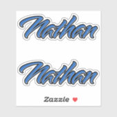 Nathan Name blue Aufkleber Sticker Stickerset (Vel)