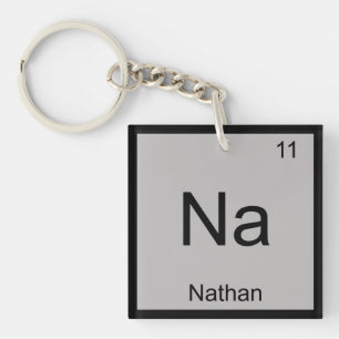 Nathan Name Chemistry Element Periodic Table Sleutelhanger