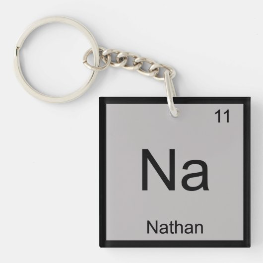 Nathan Name Chemistry Element Periodic Table Sleutelhanger (voorkant)