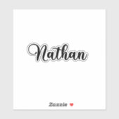 Nathan Name - Handgeschreven kalligrafie Sticker (Vel)