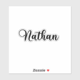 Nathan Name - Handgeschreven kalligrafie Sticker
