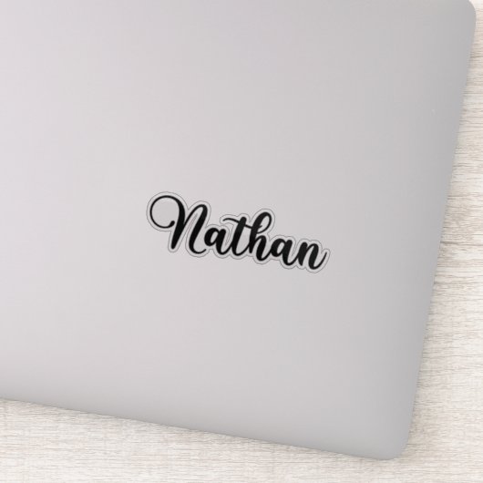 Nathan Name - Handgeschreven kalligrafie Sticker (Detail)