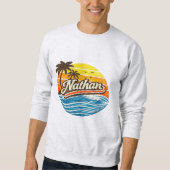 Nathan Retro Zonsondergang Naamontwerp Trui (Voorkant)