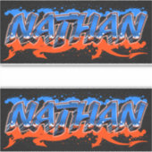 Nathan Vorname Name Graffiti Aufkleber Sticker (Voorkant)