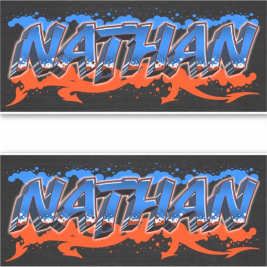 Nathan Vorname Name Graffiti Aufkleber Sticker (Voorkant)