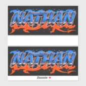 Nathan Vorname Name Graffiti Aufkleber Sticker (Vel)