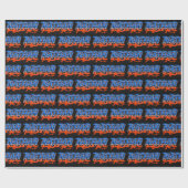 Nathan Vorname Name Graffiti blue orange Cadeaupapier (Vlak)