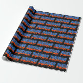 Nathan Vorname Name Graffiti blue orange Cadeaupapier (Uitgerold)