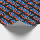 Nathan Vorname Name Graffiti blue orange Cadeaupapier (Hoek)