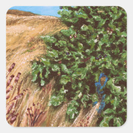 Nathanael en de vogelboom vierkante sticker